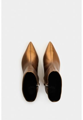 Botines De Cuero Para Mujer Lyra Botines De Cuero Para Mujer Lyra Bronce 34 VÉLEZ