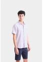 Camisa Manga Corta Lino Para Hombre Bordado Vz Camisa Manga Corta Lino Para Hombre Bordado Vz Lila XXL Vélez de Vélez