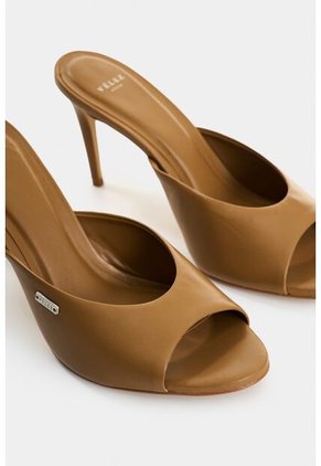 Sandalia Tacón De Cuero Para Mujer Ocean Sandalia Tacón De Cuero Para Mujer Ocean Miel 36 VÉLEZ