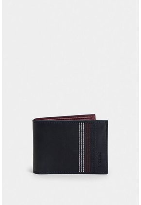 Billetera Stitch De Cuero Costuras Decorativas Azul Oscuro Billetera Stitch De Cuero Costuras Decorativas Azul Oscuro VÉLEZ