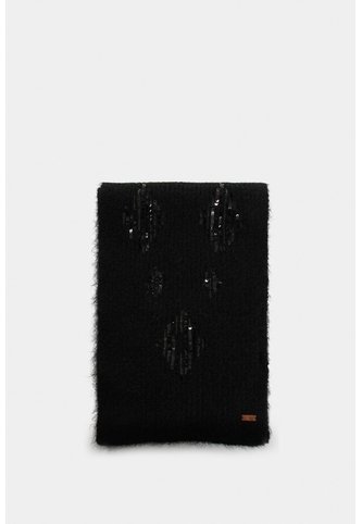 Bufanda Tejida Platino Para Mujer Detalle Lentejuelas Bufanda Tejida Platino Para Mujer Detalle Lentejuelas Negro XS VÉLEZ Vélez