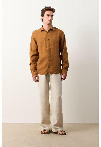 Camisa Manga Larga Semi Fitted Para Hombre Roma Camisa Manga Larga Semi Fitted Para Hombre Roma Miel L VÉLEZ Vélez