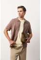 Camisa Manga Corta Tejida Para Hombre Ikal Camisa Manga Corta Tejida Para Hombre Ikal Tabaco XXL VÉLEZ de Vélez