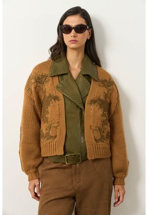 Cardigan En Lana Para Mujer Surco Cardigan En Lana Para Mujer Surco Miel L VÉLEZ
