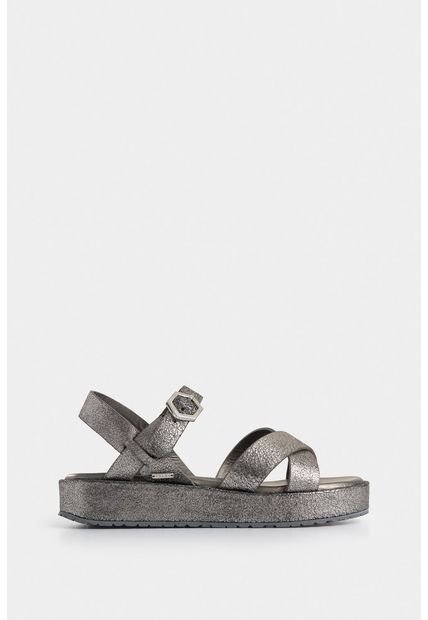 Sandalia Plataforma Tabit De Cuero Folia Para Mujer Hebilla Hexagonal Sandalia Plataforma Tabit De Cuero Folia Para Mujer Hebilla Hexagonal Plata 34 Vélez