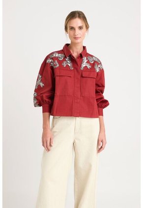 Chaqueta Calas En Tejido Plano Para Mujer Silueta Cropped Chaqueta Calas En Tejido Plano Para Mujer Silueta Cropped Vinotinto L VÉLEZ