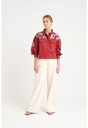 Chaqueta Calas En Tejido Plano Para Mujer Silueta Cropped Chaqueta Calas En Tejido Plano Para Mujer Silueta Cropped Vinotinto L VÉLEZ