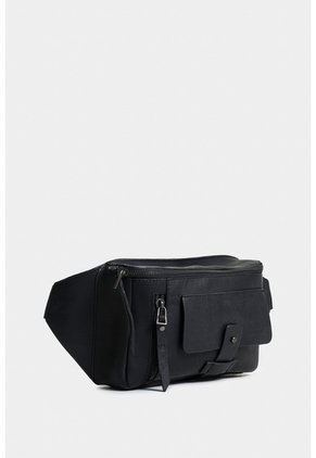Riñonera Casual  Tacubade Cuero Vintage Negro Riñonera Casual  Tacubade Cuero Vintage Negro VÉLEZ