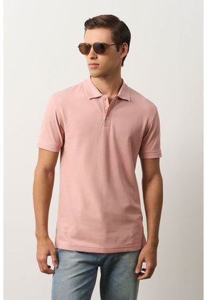Polo Para Hombre Semi Fit Detalle Jacquard Polo Para Hombre Semi Fit Detalle Jacquard Coral S VÉLEZ