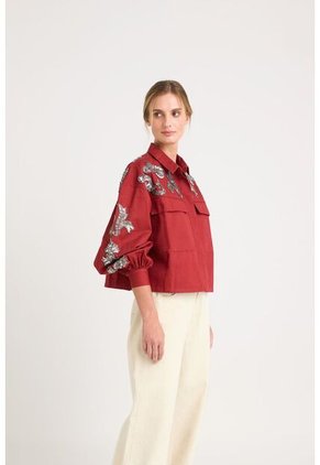 Chaqueta Calas En Tejido Plano Para Mujer Silueta Cropped Chaqueta Calas En Tejido Plano Para Mujer Silueta Cropped Vinotinto L VÉLEZ