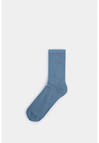 Calcetines Media Pierna Acanalado Para Hombre Diseño Deportivo Calcetines Media Pierna Acanalado Para Hombre Diseño Deportivo Azul Claro XS VÉLEZ Vélez