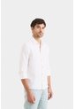 Camisa Manga Larga En Lino Para Hombre Silueta Semi Ajustada Camisa Manga Larga En Lino Para Hombre Silueta Semi Ajustada Blanco XXL VÉLEZ de Vélez
