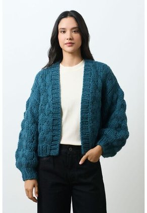 Cardigan Tejido Para Mujer Luzia Cardigan Tejido Para Mujer Luzia Azul Aguamarina XL VÉLEZ