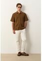 Camisa Manga Corta Orión De Cuero Gamuzado Para Hombre Semi Fitted Camisa Manga Corta Orión De Cuero Gamuzado Para Hombre Semi Fitted Miel XXL VÉLEZ de Vélez