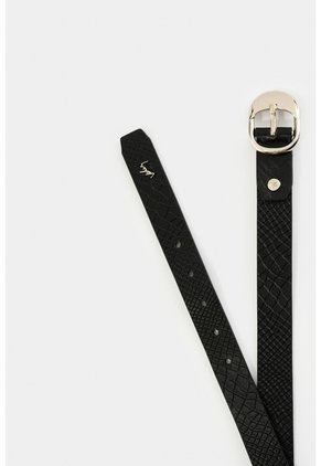 Cinturón Unifaz De Cuero Grabado Para Mujer Nacarina Cinturón Unifaz De Cuero Grabado Para Mujer Nacarina Negro L VÉLEZ