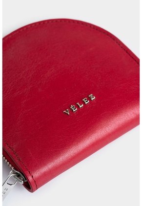 Monedero Florence De Cuero Para Mujer Craquelado Monedero Florence De Cuero Para Mujer Craquelado Rojo VÉLEZ