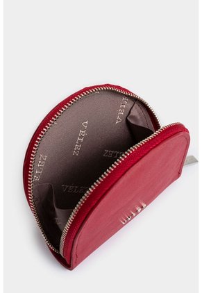 Monedero Florence De Cuero Para Mujer Craquelado Monedero Florence De Cuero Para Mujer Craquelado Rojo VÉLEZ