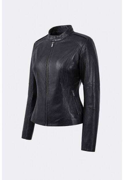 Chaqueta Rider De Cuero Para Mujer Fit Slim Chaqueta Rider De Cuero Para Mujer Fit Slim Negro S VÉLEZ