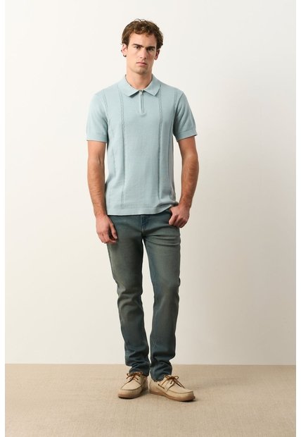 Polo Tropical Manga Corta Para Hombre Semi Fitted Polo Tropical Manga Corta Para Hombre Semi Fitted Azul Claro XXL VÉLEZ