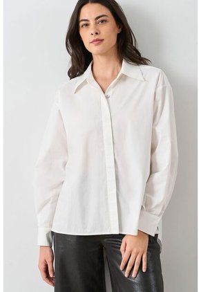 Camisa Manga Larga Oversized Para Mujer Astra Camisa Manga Larga Oversized Para Mujer Astra Crema XL VÉLEZ