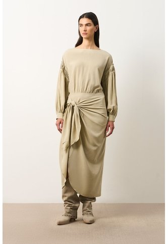 Vestido Antay Silueta Wrap Para Mujer Vestido Antay Silueta Wrap Para Mujer Arena 10 VÉLEZ Vélez