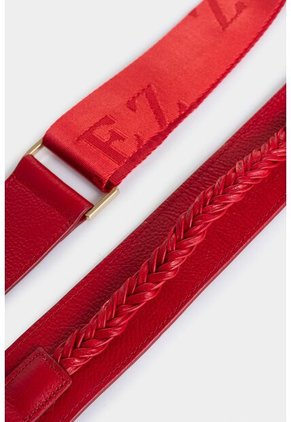 Cargadera Lirio De Cuero Para Mujer Detalle Tejido Cargadera Lirio De Cuero Para Mujer Detalle Tejido Rojo VÉLEZ