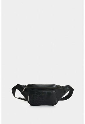 Riñonera Mini De Cuero Con Detalle Tejido Para Hombre Brunet 2.0 Riñonera Mini De Cuero Con Detalle Tejido Para Hombre Brunet 2.0 Negro VÉLEZ