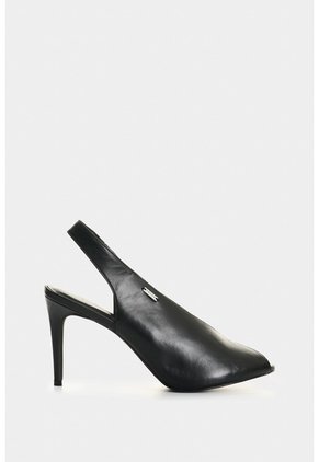 Sandalia Tacón En Cuero Para Mujer Aqua Sandalia Tacón En Cuero Para Mujer Aqua Negro 35 VÉLEZ
