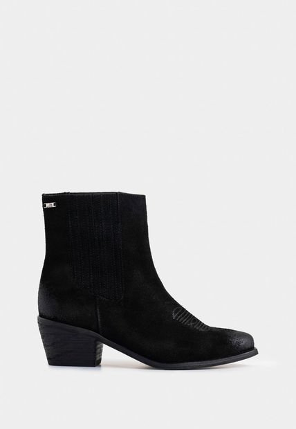 Botines Texanos Mercurio De Cuero Gamuzado Para Mujer Efecto Encerado Botines Texanos Mercurio De Cuero Gamuzado Para Mujer Efecto Encerado Negro 40 Vélez