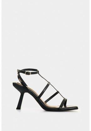 Sandalia Tacón De Cuero Para Mujer Moon Sandalia Tacón De Cuero Para Mujer Moon Negro 40 VÉLEZ