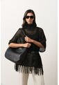 Poncho Lyra Tejido Para Mujer Flecos Poncho Lyra Tejido Para Mujer Flecos Negro Perlado S VÉLEZ de Vélez