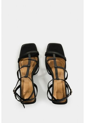 Sandalia Tacón De Cuero Para Mujer Moon Sandalia Tacón De Cuero Para Mujer Moon Negro 40 VÉLEZ