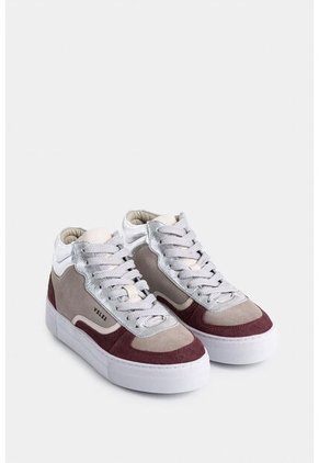 Tenis Tipo Bota Magena De Cuero Para Mujer Acabado Vintage Tenis Tipo Bota Magena De Cuero Para Mujer Acabado Vintage Gris 37 VÉLEZ