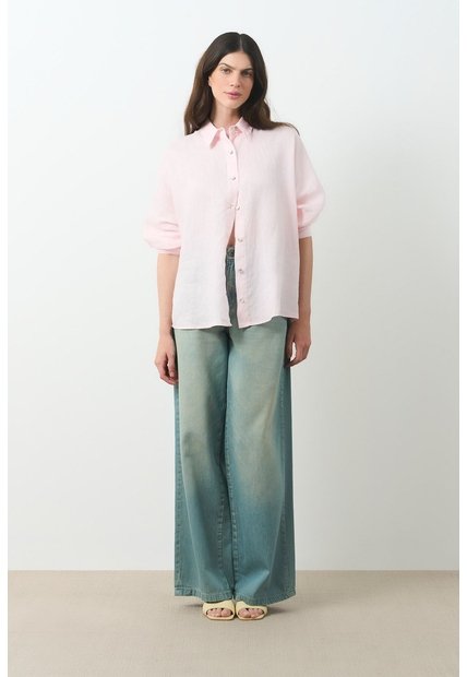 Camisa Peonia Para Mujer Manga Murciélago Camisa Peonia Para Mujer Manga Murciélago Rosado L VÉLEZ