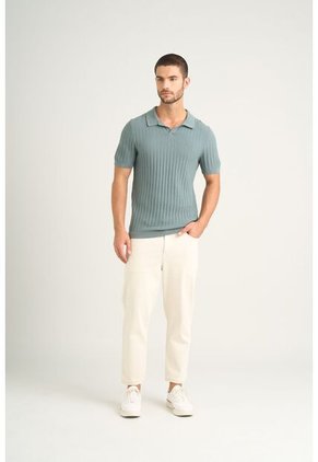 Polo Hori Tejida Para Hombre Base Texturizada Polo Hori Tejida Para Hombre Base Texturizada Agua Marina L Vélez