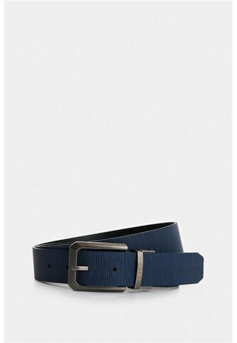 Cinturón Doble Faz De Cuero Para Hombre Lucian Cinturón Doble Faz De Cuero Para Hombre Lucian Azul Oscuro 30 VÉLEZ Vélez