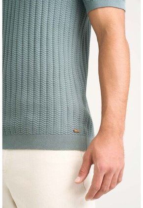 Polo Hori Tejida Para Hombre Base Texturizada Polo Hori Tejida Para Hombre Base Texturizada Agua Marina L Vélez