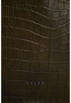 Tote Bag De Cuero Grabado Croco Esencial Tote Bag De Cuero Grabado Croco Esencial Verde VÉLEZ