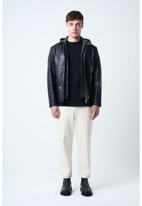 Chaqueta Belmont 2 De Cuero Liso Para Hombre Semi Ajustada Chaqueta Belmont 2 De Cuero Liso Para Hombre Semi Ajustada Negro S VÉLEZ