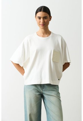 Camiseta Manga Ranglan Para Mujer Nacarina Camiseta Manga Ranglan Para Mujer Nacarina Crema XL VÉLEZ