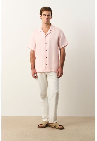 Camisa Manga Corta En Lino Para Hombre Málaga Camisa Manga Corta En Lino Para Hombre Málaga Rosado S VÉLEZ Vélez