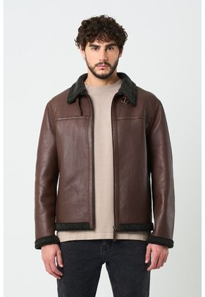 Chaqueta Atrani De Cuero Para Hombre Semi Ajustada Chaqueta Atrani De Cuero Para Hombre Semi Ajustada Cafe L VÉLEZ