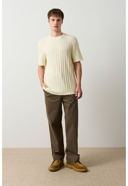 Camiseta Manga Corta Tejida Para Hombre Lumma Camiseta Manga Corta Tejida Para Hombre Lumma Crema XL VÉLEZ
