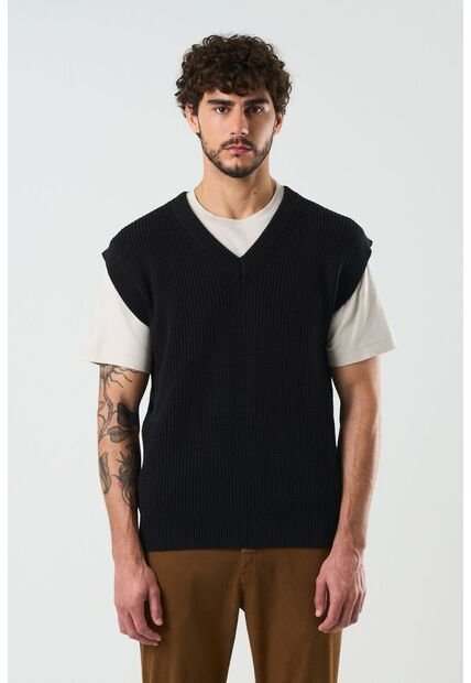 Chaleco Tejido Oversized Para Hombre Zenon Chaleco Tejido Oversized Para Hombre Zenon Negro XXL VÉLEZ