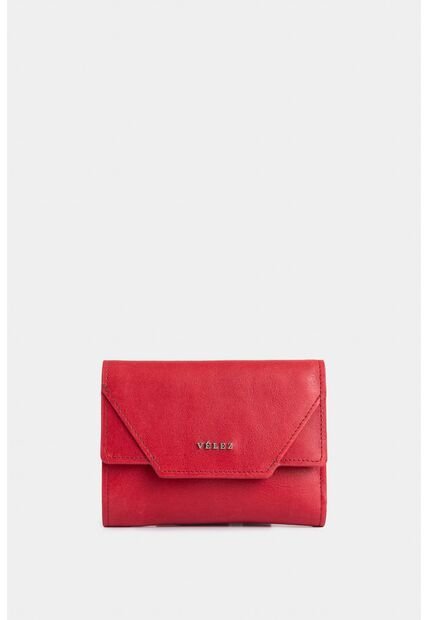Billetera Taupe De Cuero Para Mujer Con Monedero Billetera Taupe De Cuero Para Mujer Con Monedero Rojo VÉLEZ