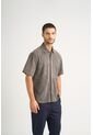 Camisa Manga Corta Orión De Cuero Gamuzado Para Hombre Semi Fitted Camisa Manga Corta Orión De Cuero Gamuzado Para Hombre Semi Fitted Gris XL VÉLEZ de Vélez