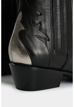 Botines Texanos De Cuero Para Mujer Nara Botines Texanos De Cuero Para Mujer Nara Negro 36 VÉLEZ