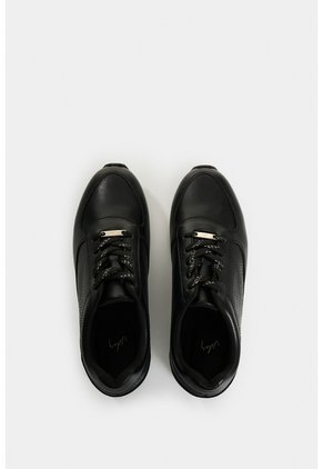 Tenis De Cuero Con Detalle Grabado Para Mujer Tropical 2 Tenis De Cuero Con Detalle Grabado Para Mujer Tropical 2 Negro 37 VÉLEZ