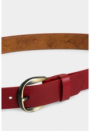 Cinturón Unifaz Makki De Cuero Para Mujer Placa Reptilia Cinturón Unifaz Makki De Cuero Para Mujer Placa Reptilia Rojo M VÉLEZ