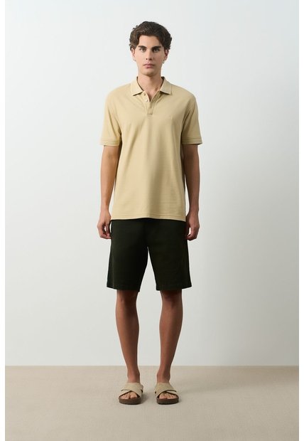 Polo Para Hombre Semi Fit Detalle Jacquard Polo Para Hombre Semi Fit Detalle Jacquard Kaky M VÉLEZ